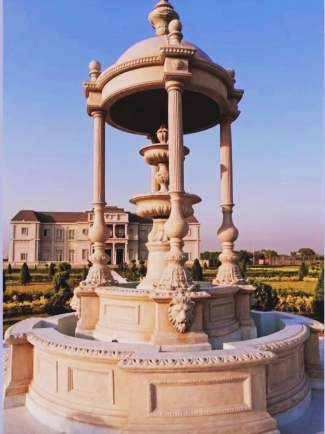 Classical stone fountain